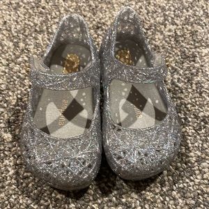 Mini Melissa silver sparkly baby shoes